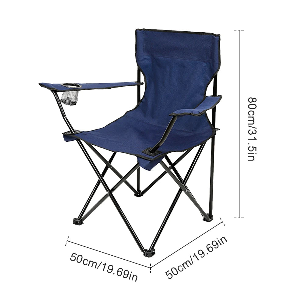 Camping Folding Chair Fishing Chair with Carrying Bag & Armrest Foldable Portable Camping Chair Heavy Duty for Travelling CAMPAERO