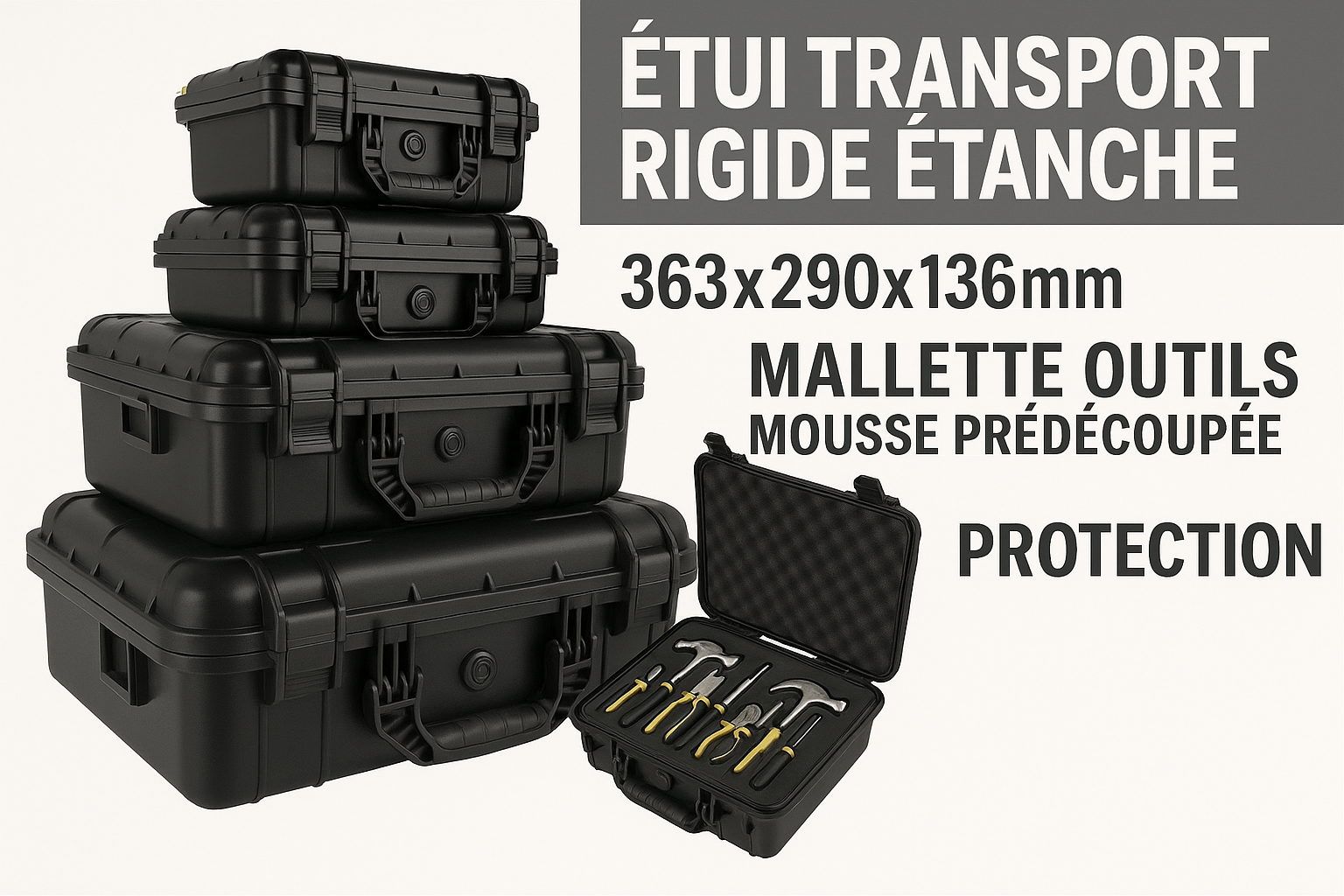 Étui Transport Rigide - Image 1 avec texte français